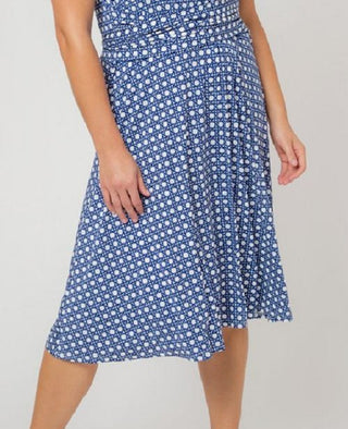 Vestido de malha de manga curta Brittany feminino Leota azul