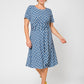 Vestido de malha de manga curta Brittany feminino Leota azul
