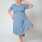 Vestido de malha de manga curta Brittany feminino Leota azul