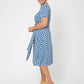 Vestido de malha de manga curta Brittany feminino Leota azul