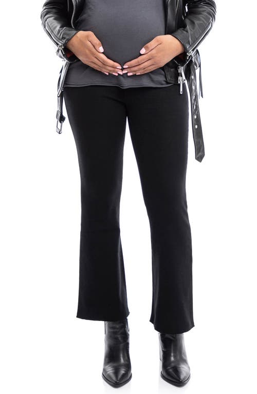 1822 Denim ReDenim Over the Bump Raw Hem Demi Bootcut Maternity Jeans in Black, Size 27