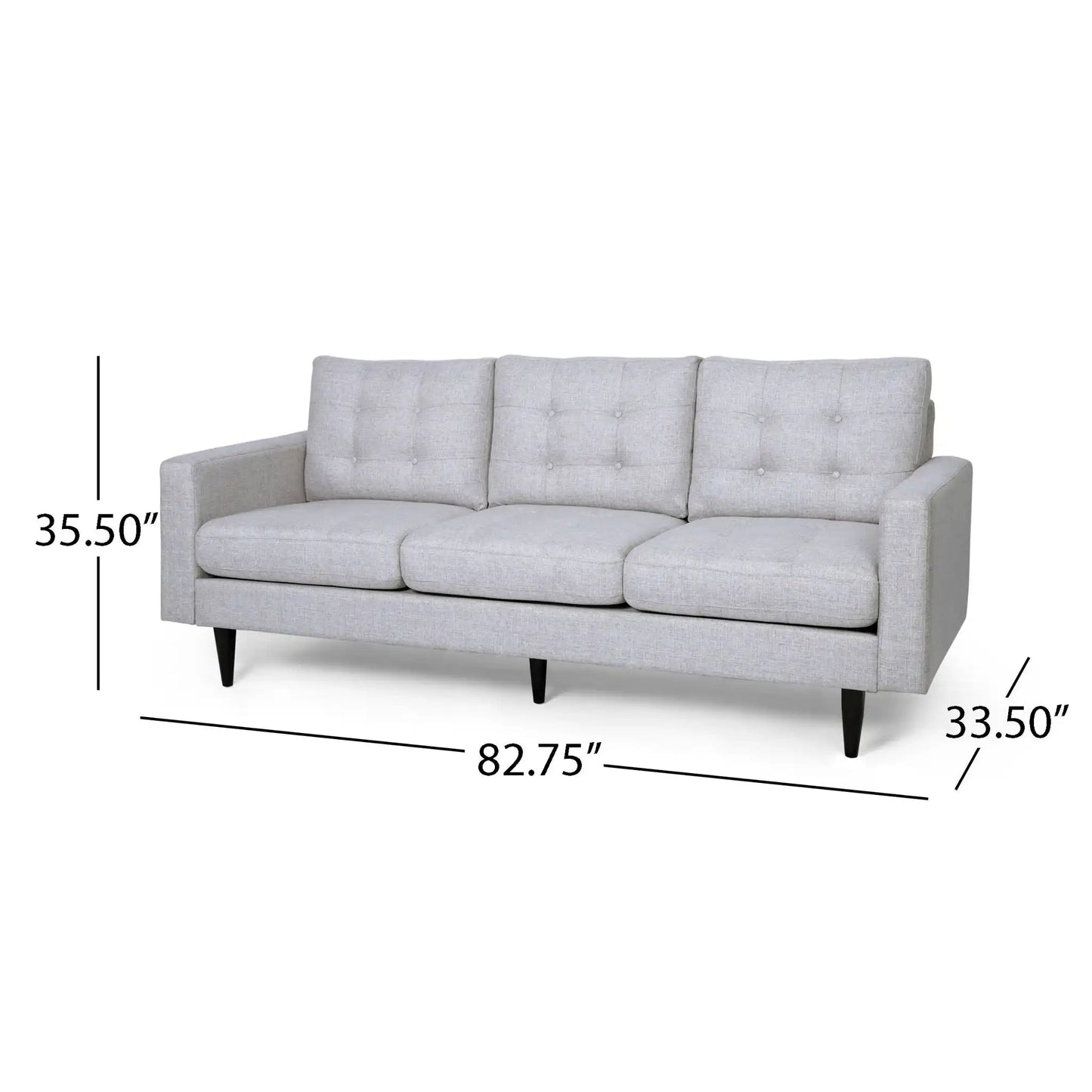 Jenny - Contemporary Tufted Fabric 3 Seater Sofa