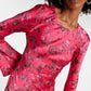 Ganni - Printed Satin Mini Dress
