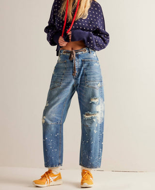Free People - Calça Moxie de cintura baixa com ajuste por cadarço para mulheres