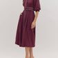 Entro - Puff Sleeve Blanket Stitch Det Midi Dress