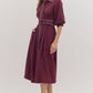 Entro - Puff Sleeve Blanket Stitch Det Midi Dress