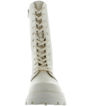 Steve Madden - Botas de combate femininas de couro Ebba