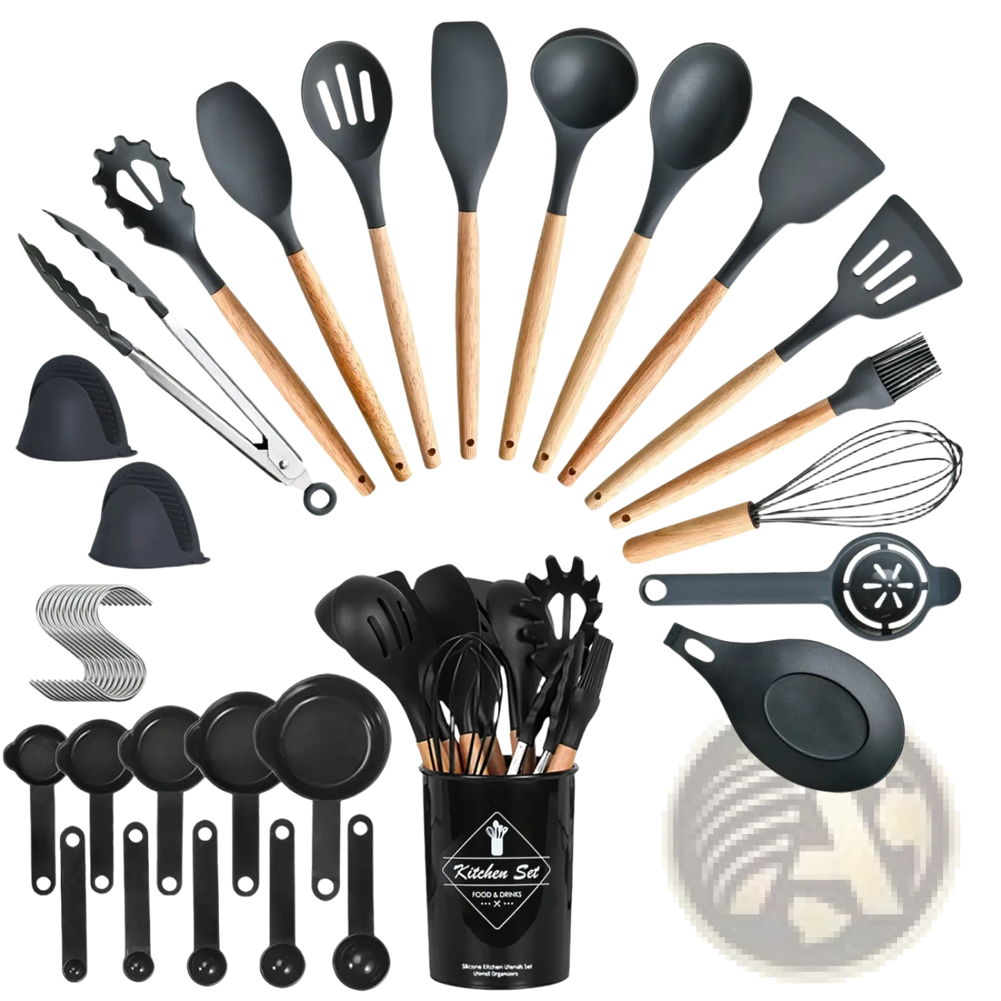 35 Piece Silicone Kitchen Utensil Set with Holder