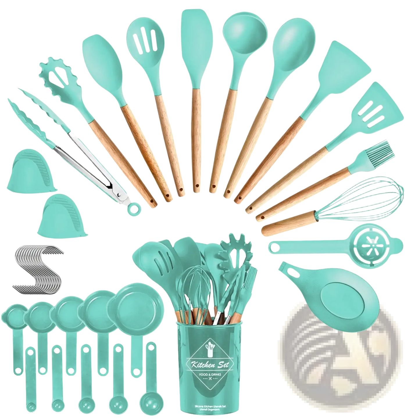35 Piece Silicone Kitchen Utensil Set with Holder