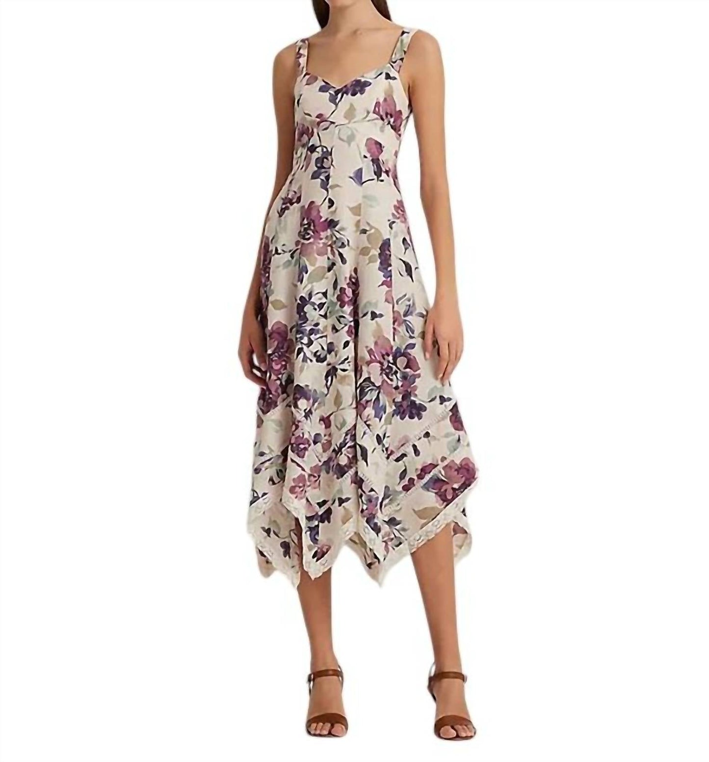 Ralph Lauren - women's floral linen sleevelss dress