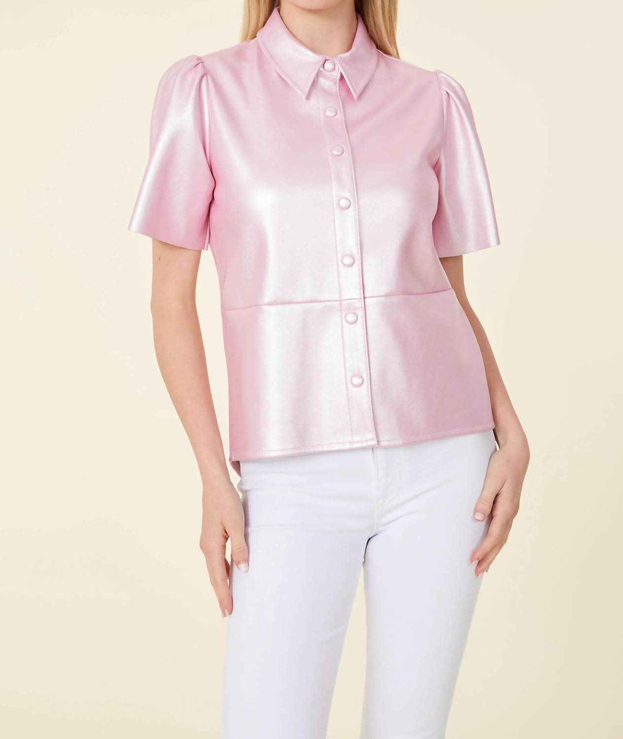 Dolce Cabo - Metallic Vegan Leather Top