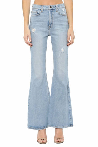 Cello - High Rise Distressed Super Flare Jeans
