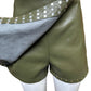 Anniewear - Women's Studded Stretch Faux Leather Wrap Skort