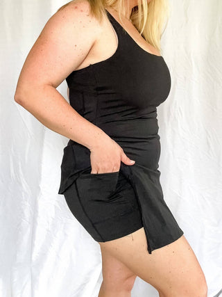 Bucketlist - Vestido esportivo feminino com costas abertas