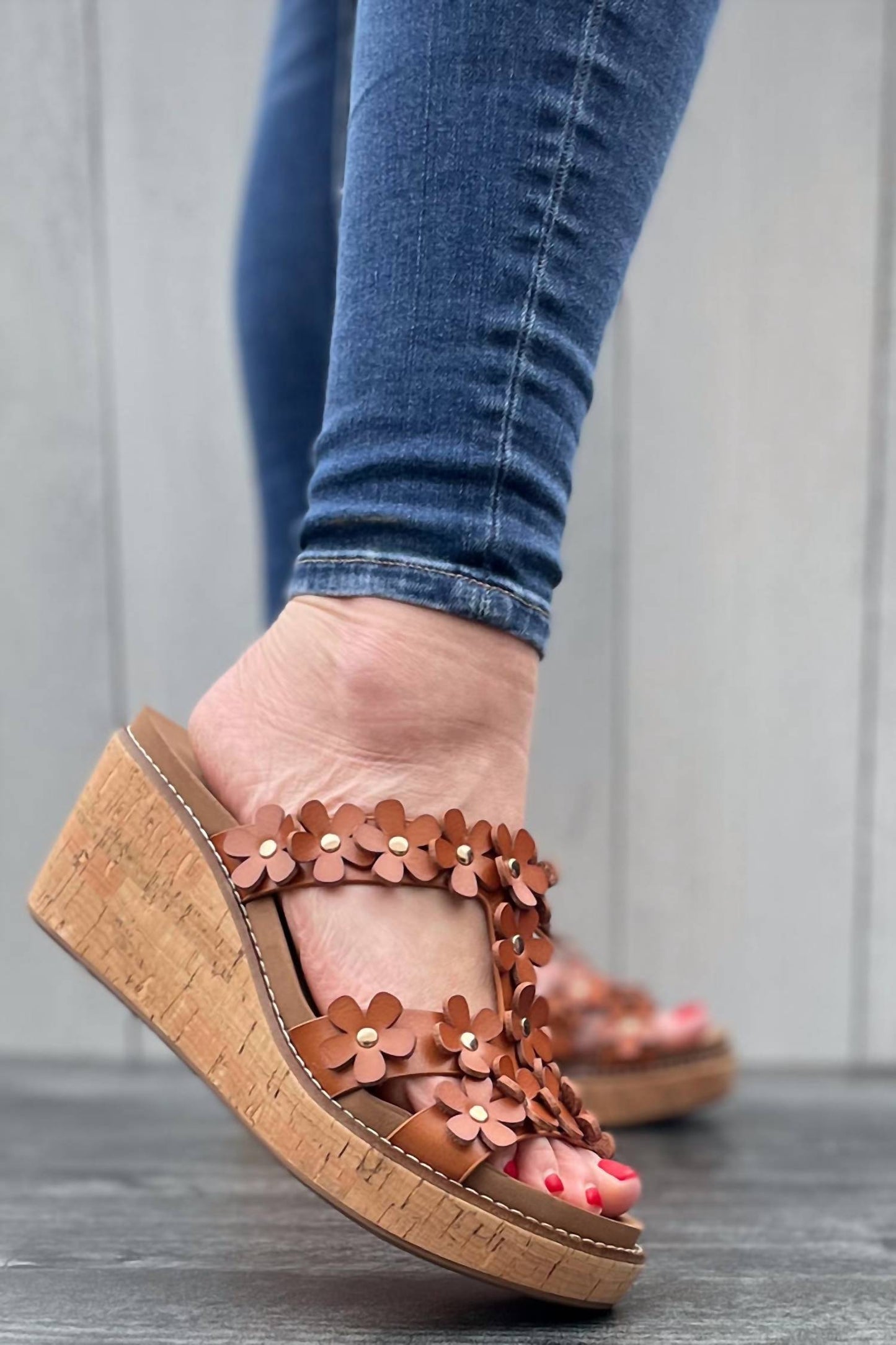 Corkys Footwear - Women's Flower Trim Wedge Sandals
