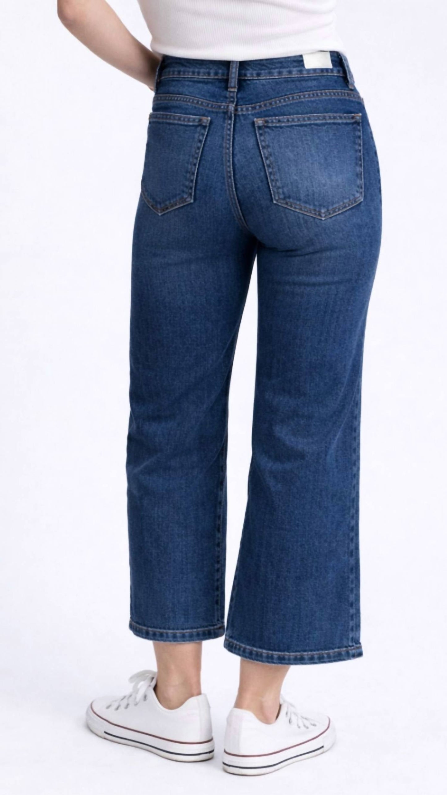 1822 Denim - Better Butter Mid Rise Wide Leg Cropped Jeans