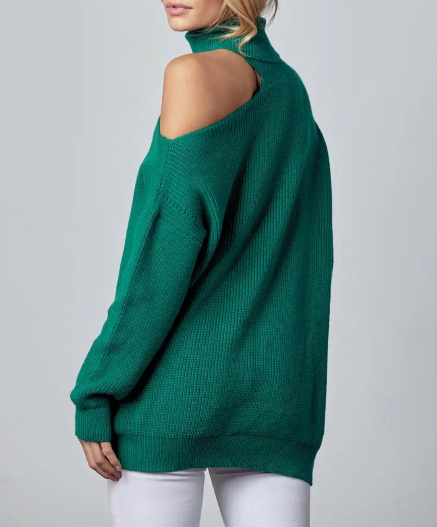 &Merci - SHOULDER-BARING TURTLENECK SWEATER