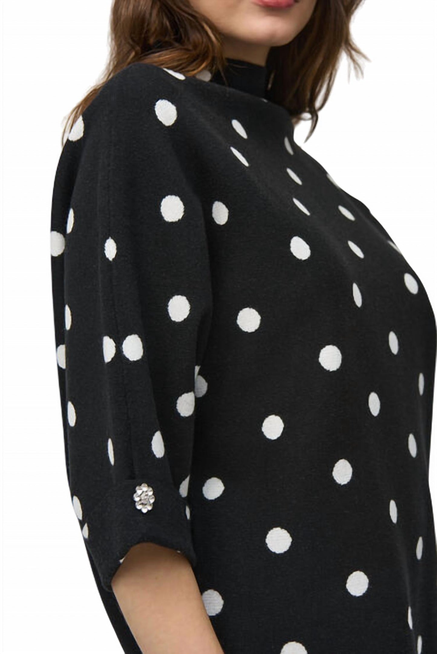Joseph Ribkoff - Jacquard Sweater Dot Print Top