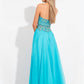 Rachel Allan - Strapless Embellished Chiffon Gown