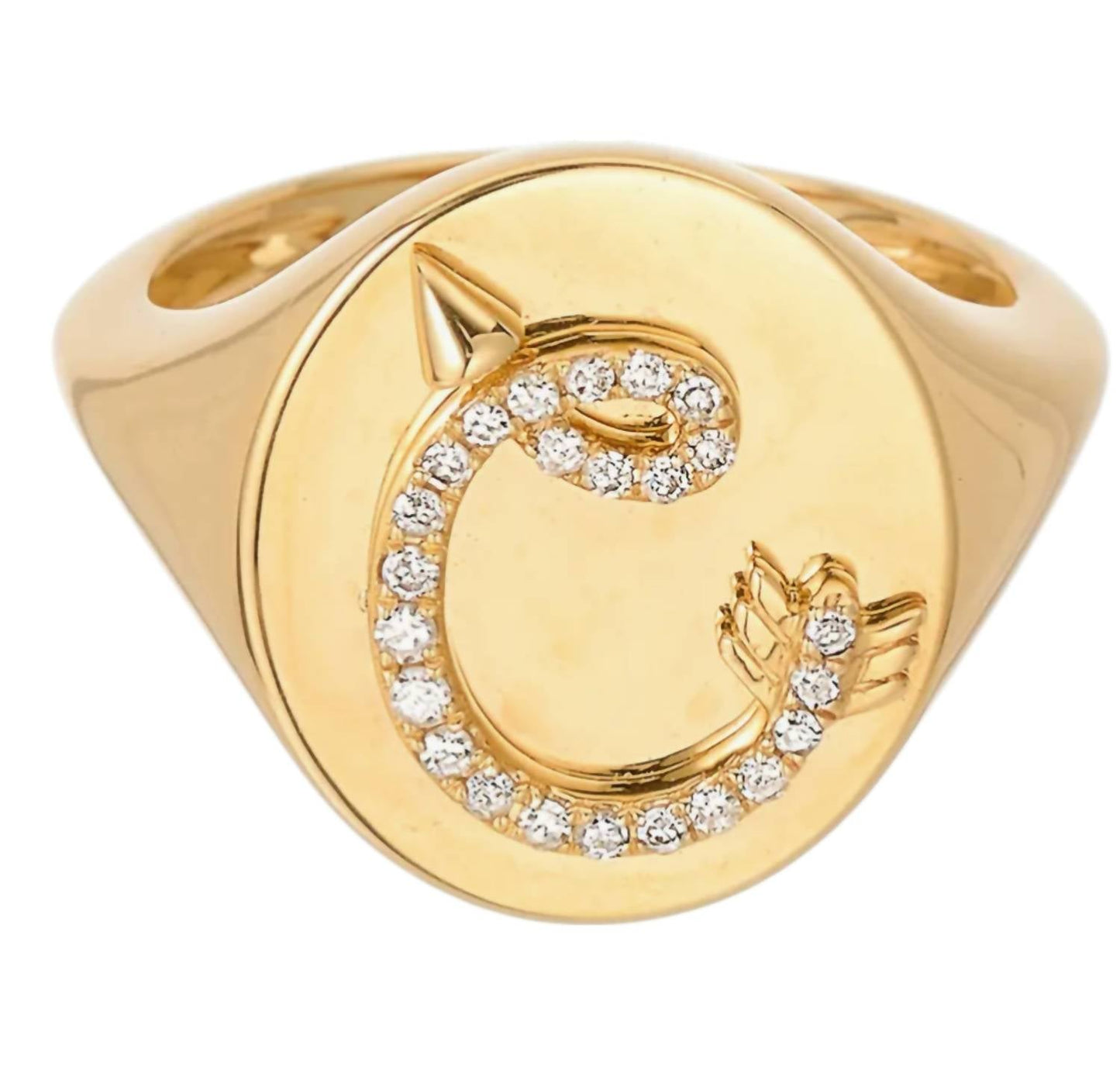 Adina Reyter - Women's Diamond Arrow Initial Signet Ring - C
