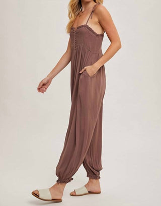 Bluivy - Isadora Smocked Button Front Jumpsuit