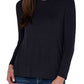 Liverpool Los Angeles High-Low Long Sleeve Top in Black, Size Medium