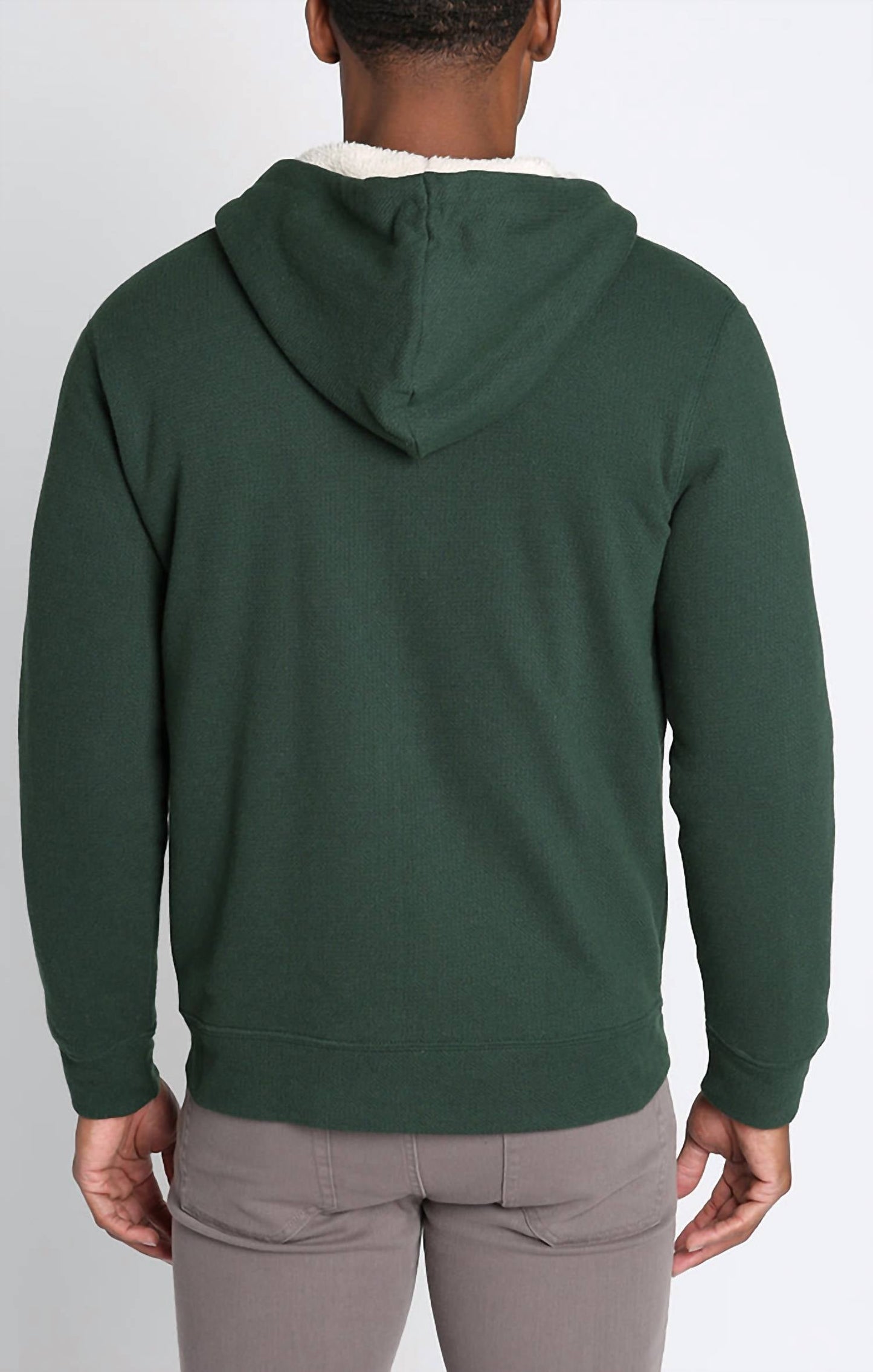 Jachs New York - Recycled Jacquard Sherpa Lined Full Zip Hoodie