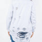 American Bazi - Distressed Button Up Long Sleeve Denim Jacket