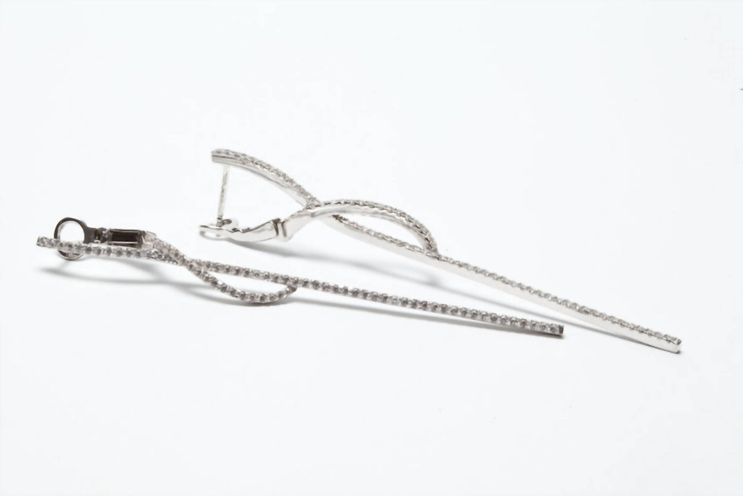 Avenue Chic - Women's Infinity Long Bar Earrings