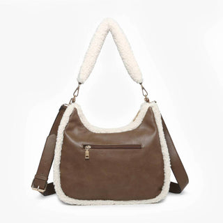 Jen &amp; Co. - Bolsa tipo pasta Reece de couro vegano Sherpa