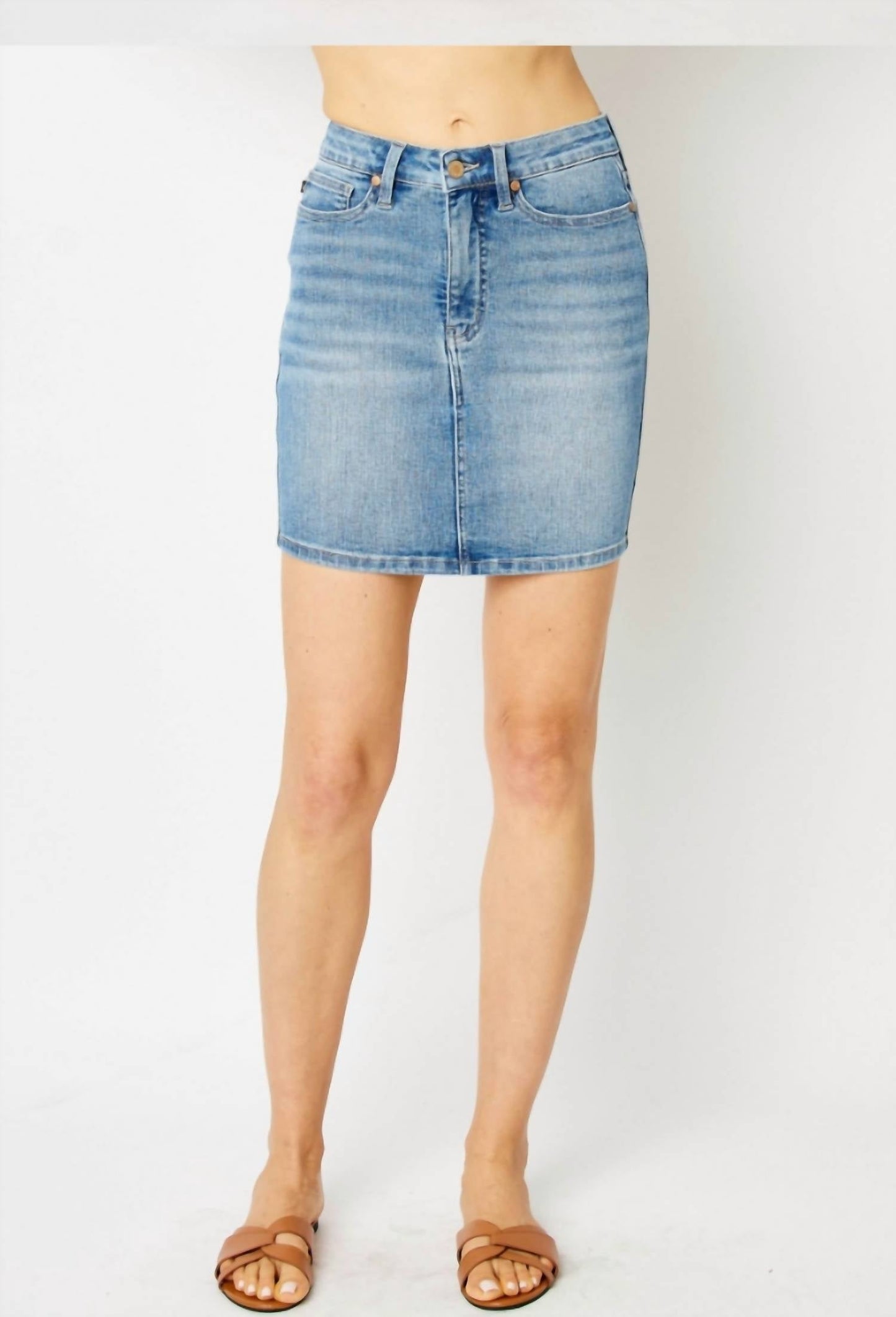 Judy Blue - Work It Tummy Control Denim Skirt