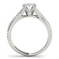 14k White Gold Double Prong Multirow Band Diamond Engagement Ring (1 1/8 cttw)