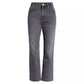Topshop - Straight Leg High Waist Raw Hem Cropped Jeans