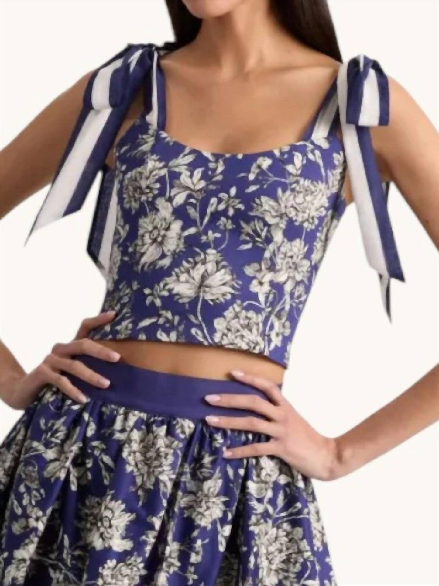 Alice + Olivia - Blanca Floral Scoop Tie Top