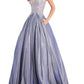 Jovani - Floral Embroidered V-neck Ballgown