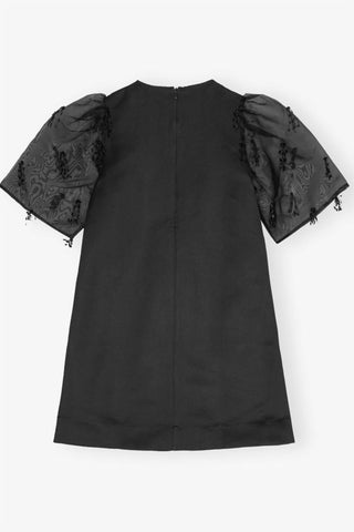 Ganni - Vestido curto de organza com franjas