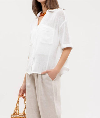 Blu Pepper - Jane Short Sleeve Mesh Camp Shirt