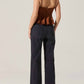 Astr - Paislee Satin Pleated Peplum Top