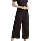 Kensie - Short Sleeve Belted V-Neck Jumpsuit