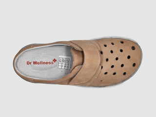 Kcr Group - Tamancos femininos de couro perfurado