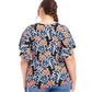Karen Kane - Flutter Sleeve V-neck Top - Plus