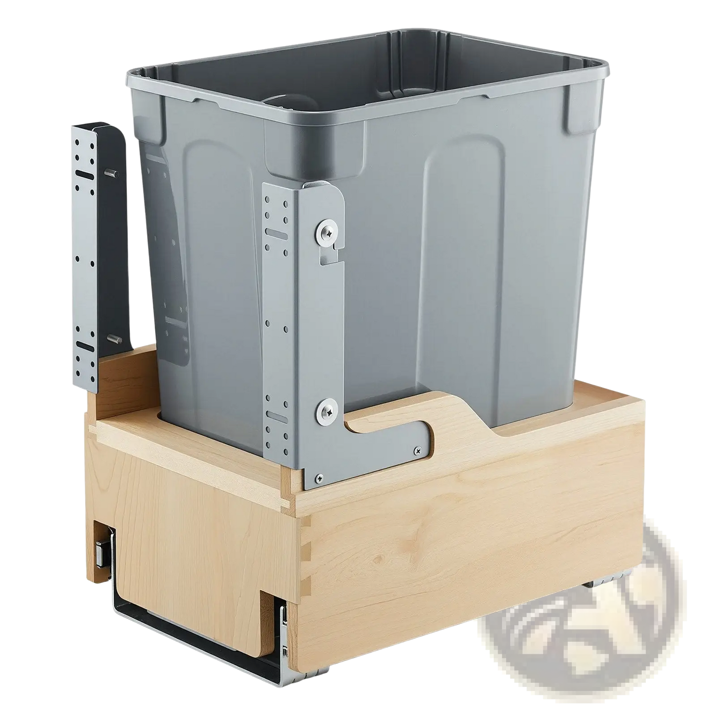 35qt Pullout Waste Container Soft Close Wood Frame