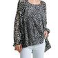 Umgee - Dalmatian Balloon Ruffle Sleeve Top