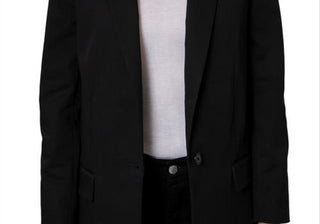 Blazer feminino Zadig &amp; Voltaire de algodão elástico preto, tamanho 4, EUA