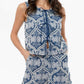 Greylin - Romy Embroidered Tie Front Shell Top