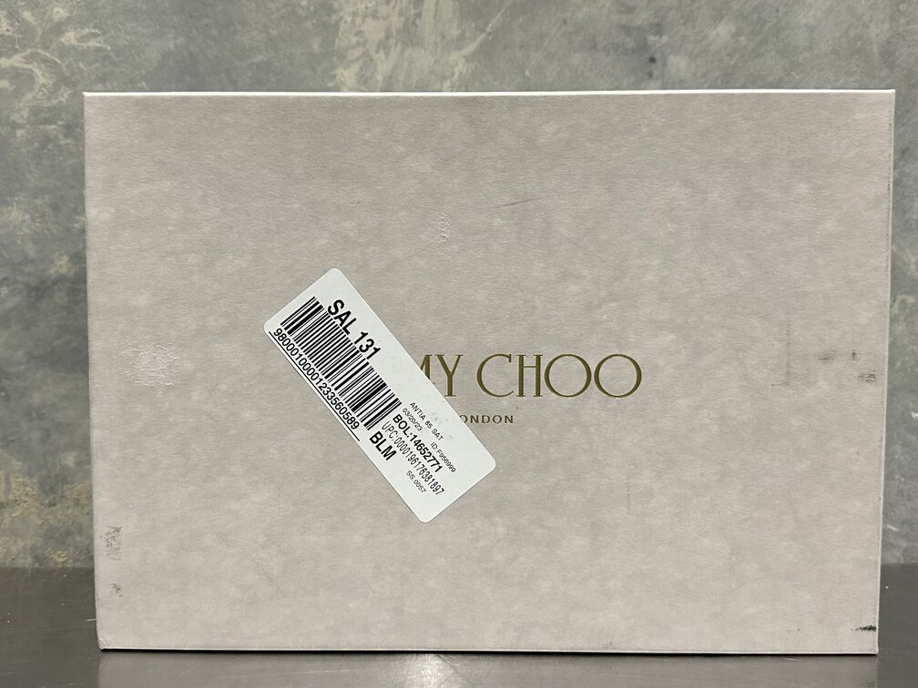 Sandálias de salto alto com tiras Jimmy Choo femininas, rosa, tamanho 8