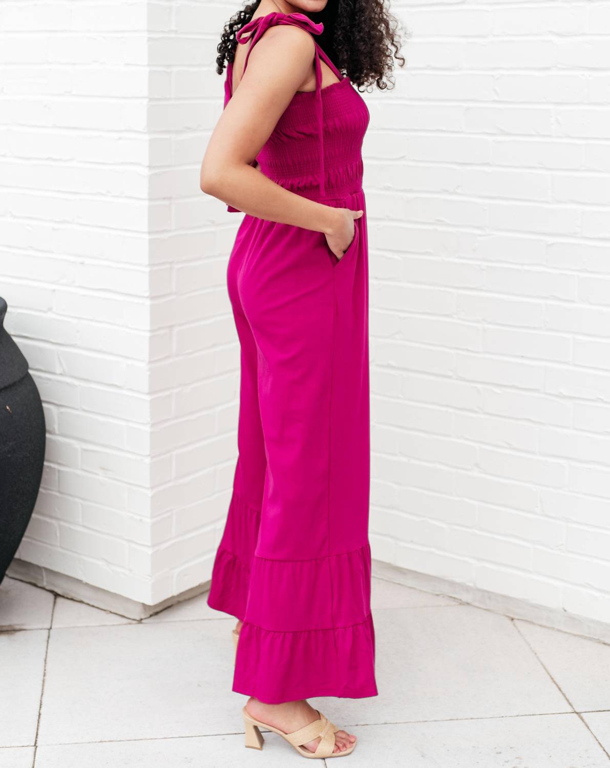 White Birch - Almost Available Flared Jumpsuit