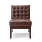 Tufted Accent Chair –  Rubberwood Legs by Christopher Knight Home- Dark Brown
