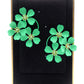 Brincos Green Blooms – Brincos luxuosos com estampa floral verde