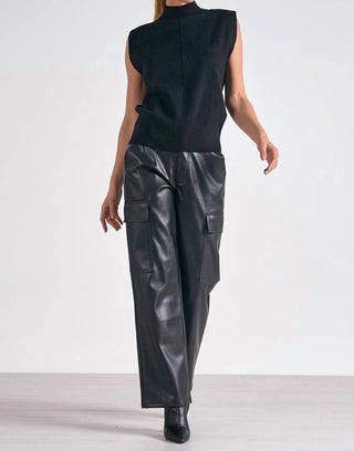 Elan - Suéter sem mangas com gola falsa